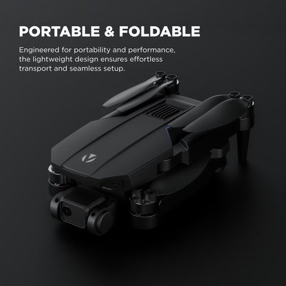 Skyvision 4K Ultra HD GPS Foldable Video Drone with 4.3" Display Controller, Brushless Motors, 1-Axis Gimbal, VR Headset, 17-Minute Flight Time & Travel Carry Case