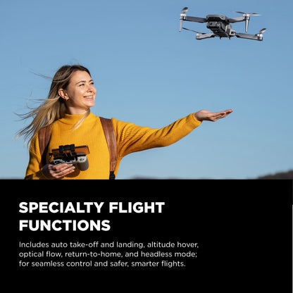 Skyvision 4K Ultra HD GPS Foldable Video Drone with 4.3" Display Controller, Brushless Motors, 1-Axis Gimbal, VR Headset, 17-Minute Flight Time & Travel Carry Case